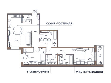 65,5 м², 2-комнатная квартира 10 200 000 ₽ - изображение 11