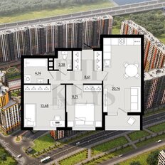 Квартира 62,9 м², 2-комнатная - изображение 3