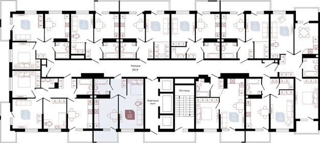 49,1 м², 1-комнатная квартира 7 954 200 ₽ - изображение 63
