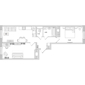 64,2 м², 2-комнатная квартира 10 130 000 ₽ - изображение 78