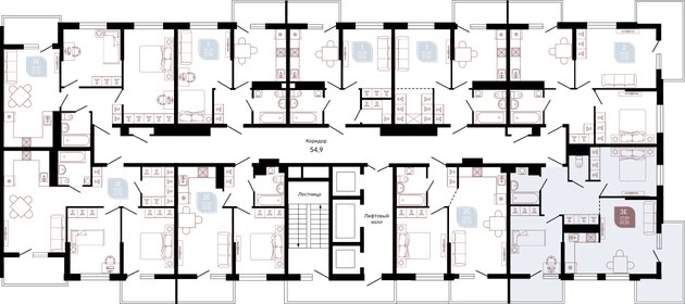 56,5 м², 2-комнатная квартира 9 576 750 ₽ - изображение 24
