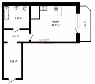 Квартира 28 м², студия - изображение 1