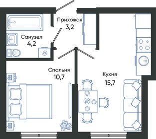 33,2 м², 1-комнатная квартира 5 500 000 ₽ - изображение 67