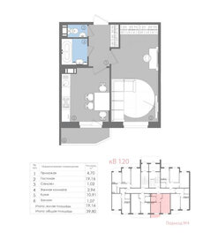 41,1 м², 1-комнатная квартира 5 095 160 ₽ - изображение 36