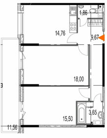 Квартира 73 м², 2-комнатная - изображение 1