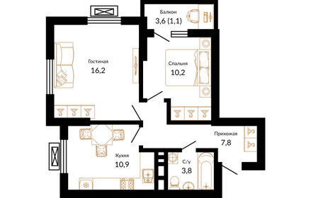 65 м², 3-комнатная квартира 6 800 000 ₽ - изображение 83