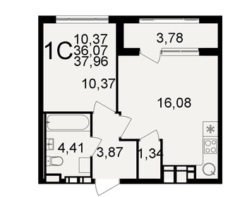 44,3 м², 1-комнатная квартира 4 350 000 ₽ - изображение 85