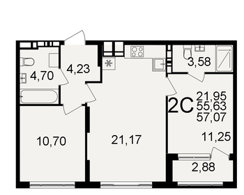 60 м², 3-комнатная квартира 3 500 000 ₽ - изображение 80