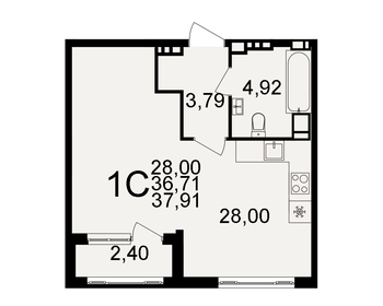 40,2 м², 1-комнатная квартира 4 050 000 ₽ - изображение 35