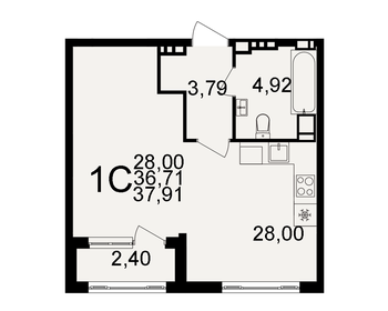 40,2 м², 1-комнатная квартира 4 050 000 ₽ - изображение 36