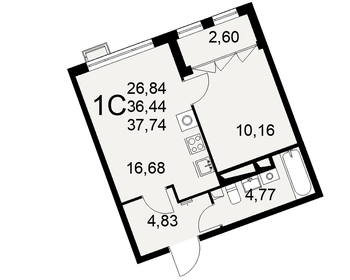 37,3 м², 1-комнатная квартира 5 800 000 ₽ - изображение 39