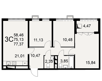 78,6 м², 3-комнатная квартира 8 490 000 ₽ - изображение 52