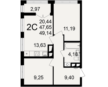 49,1 м², 2-комнатная квартира 4 350 000 ₽ - изображение 80