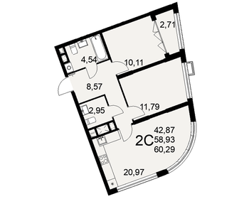 60,7 м², 2-комнатная квартира 9 713 600 ₽ - изображение 13