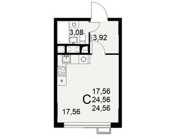 25,1 м², квартира-студия 4 017 600 ₽ - изображение 15