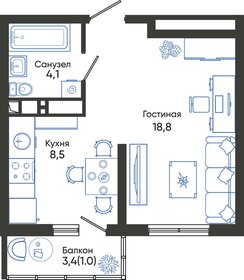 Квартира 32,4 м², студия - изображение 1