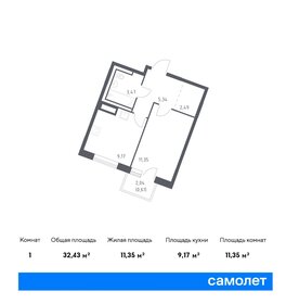 32,9 м², 1-комнатная квартира 4 532 192 ₽ - изображение 34