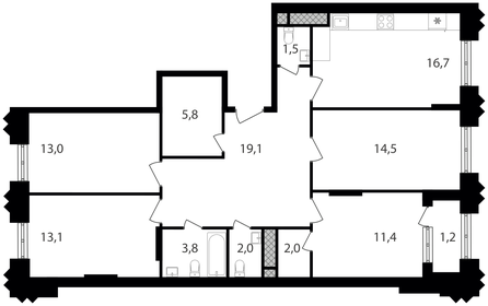 Квартира 104,1 м², 4-комнатная - изображение 1