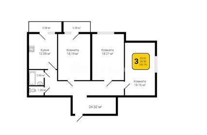 120 м², 3-комнатная квартира 12 500 000 ₽ - изображение 127