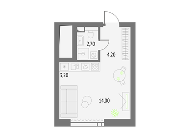 22 м², квартира-студия 11 990 000 ₽ - изображение 93