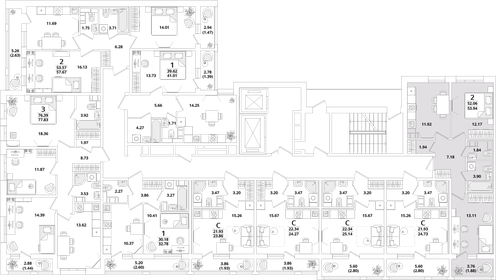 50,1 м², 2-комнатная квартира 14 200 096 ₽ - изображение 113