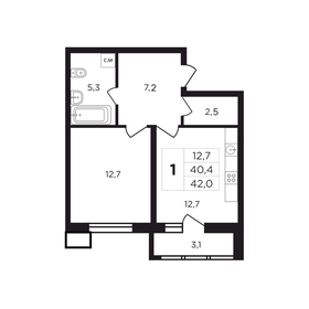 Квартира 43,5 м², 1-комнатная - изображение 1