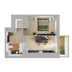 Квартира 43,3 м², 1-комнатная - изображение 3