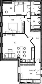 Квартира 122,7 м², 2-комнатная - изображение 1