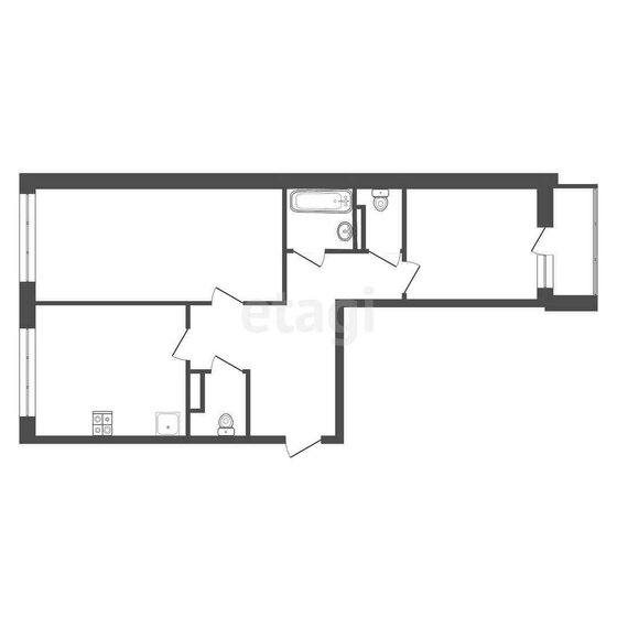 72 м², 3-комнатная квартира 6 400 000 ₽ - изображение 1