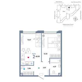 Квартира 40,3 м², 2-комнатная - изображение 1