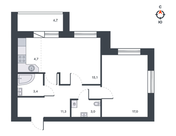 57,4 м², 2-комнатная квартира 6 480 000 ₽ - изображение 39