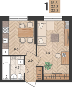 30,7 м², 1-комнатная квартира 5 710 200 ₽ - изображение 25