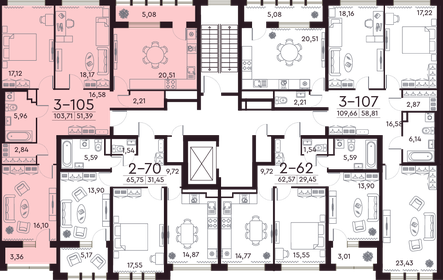 93,5 м², 3-комнатная квартира 40 815 000 ₽ - изображение 137