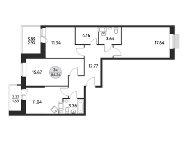 82,3 м², 3-комнатная квартира 12 598 020 ₽ - изображение 27