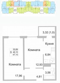 38 м², 2-комнатная квартира 3 200 000 ₽ - изображение 57