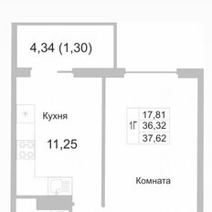 Квартира 37,6 м², 1-комнатная - изображение 2