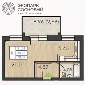 38,1 м², 1-комнатная квартира 5 446 256 ₽ - изображение 86