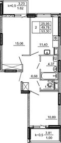 Квартира 53,3 м², 2-комнатная - изображение 1