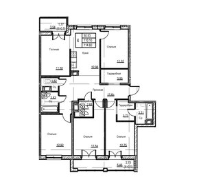 Квартира 114,7 м², 4-комнатная - изображение 1