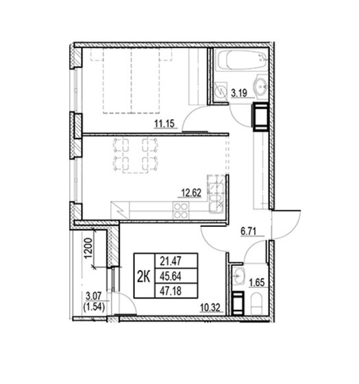 47,2 м², 2-комнатная квартира 5 350 000 ₽ - изображение 1