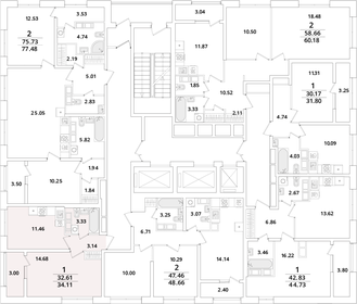 34 м², 1-комнатная квартира 8 500 000 ₽ - изображение 88