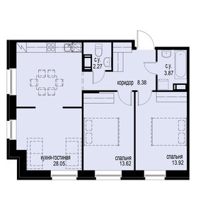 Квартира 70,1 м², 2-комнатная - изображение 1