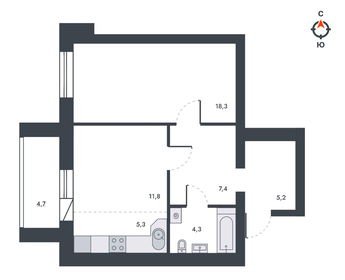52 м², 2-комнатная квартира 6 489 600 ₽ - изображение 26