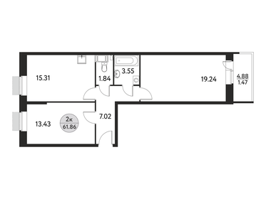 58,5 м², 2-комнатная квартира 9 655 800 ₽ - изображение 32