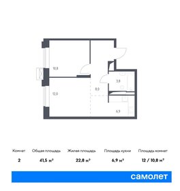 Квартира 41,5 м², 1-комнатные - изображение 1