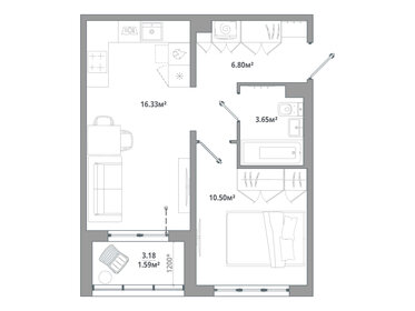38,9 м², 1-комнатная квартира 5 985 980 ₽ - изображение 40