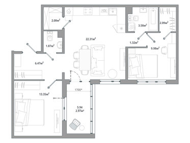 66,7 м², 2-комнатная квартира 10 343 150 ₽ - изображение 34
