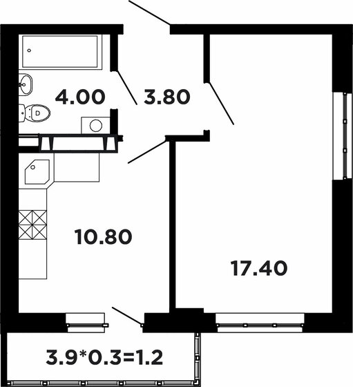 37,2 м², 1-комнатная квартира 6 882 000 ₽ - изображение 1