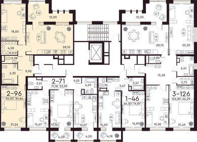 85,4 м², 2-комнатная квартира 36 705 000 ₽ - изображение 19