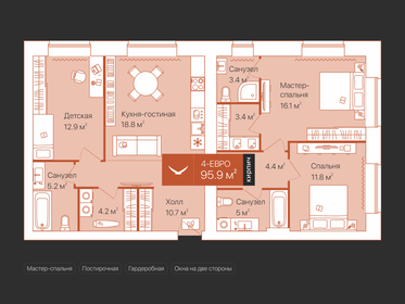 Квартира 95,9 м², 3-комнатная - изображение 1